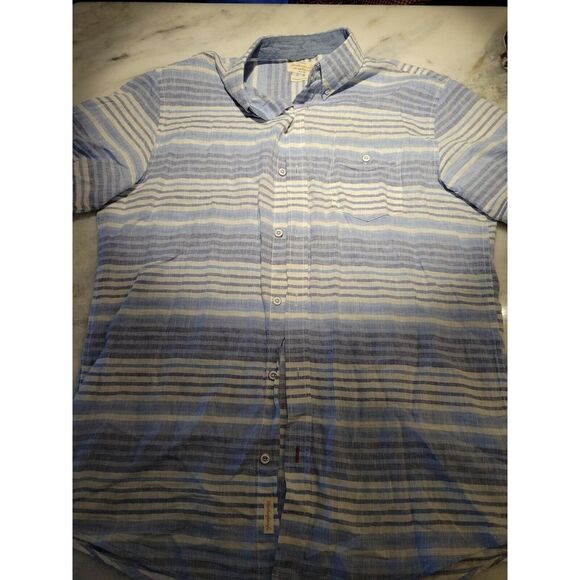 Weatherproof Vintage Mens‎ Button Up Shirt Med Blue Plaid S Sleeve Lightweight - Picture 2 of 5